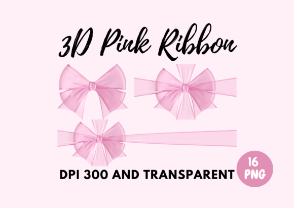 3D Render Transparent Pink Ribbon Guide
