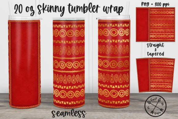 Bohemian Gold Red Leather Wrap