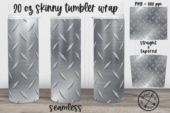 Diamond Plate Seamless 20oz Tumbler Wrap