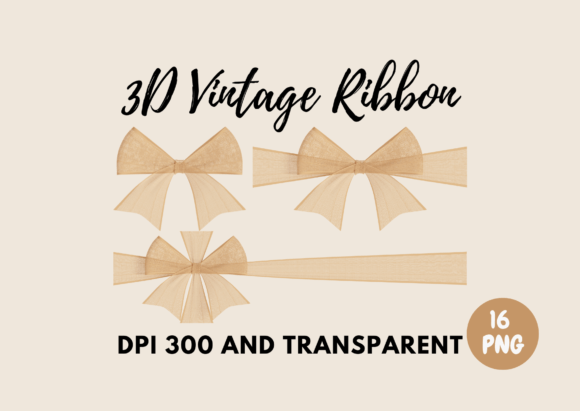 Elevating Digital Designs with 3D Render Transparent Vintage Ribbon Assets