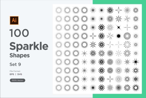 Elevating Visual Design with Abstract Sparkle Shape Symbols