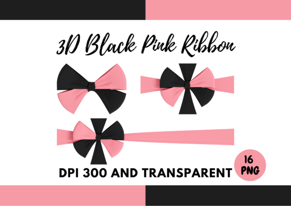 Elevating Visual Identity with a 3D Render Black Pink Ribbon