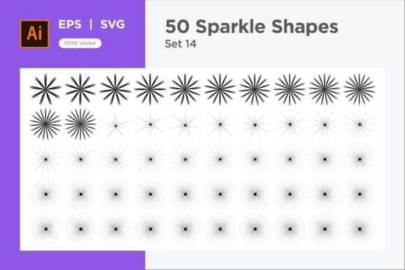 Enhancing Digital Designs with Sparkle Shape Symbol Sign V3-50 -14