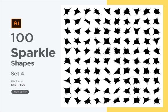 Sparkle Shape Symbol Sign V1-100-4