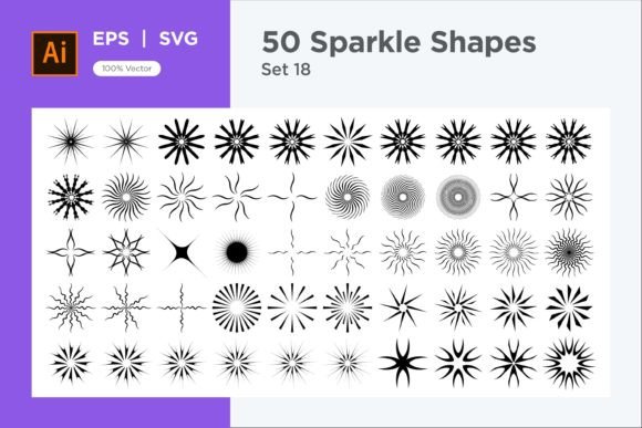 Sparkle Shape Symbol Sign V3-50 -18