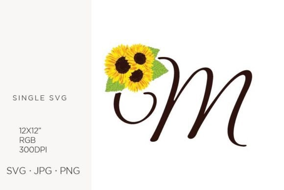 Sunflowers Letter M: Versatile SVG Art for Creators