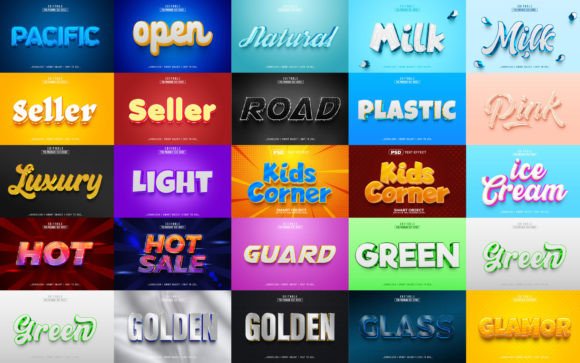 Transforming Digital Design with the 25 Stylis 3D Text Effect Bundle by Md Jahi